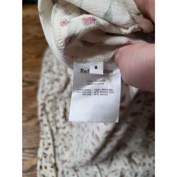 Reformation Gavin Dress In Cream Marion Rose sz 8 - Picture 4 of 5